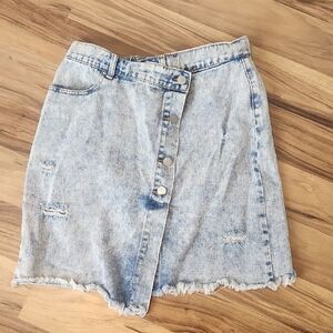 Crossover Denim Skirt